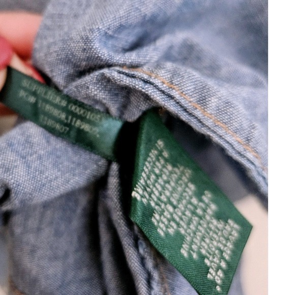 Lauren Ralph Lauren Women's M Chambray Utility Button Down Shirt 100% Cotton - Picture 4 of 4